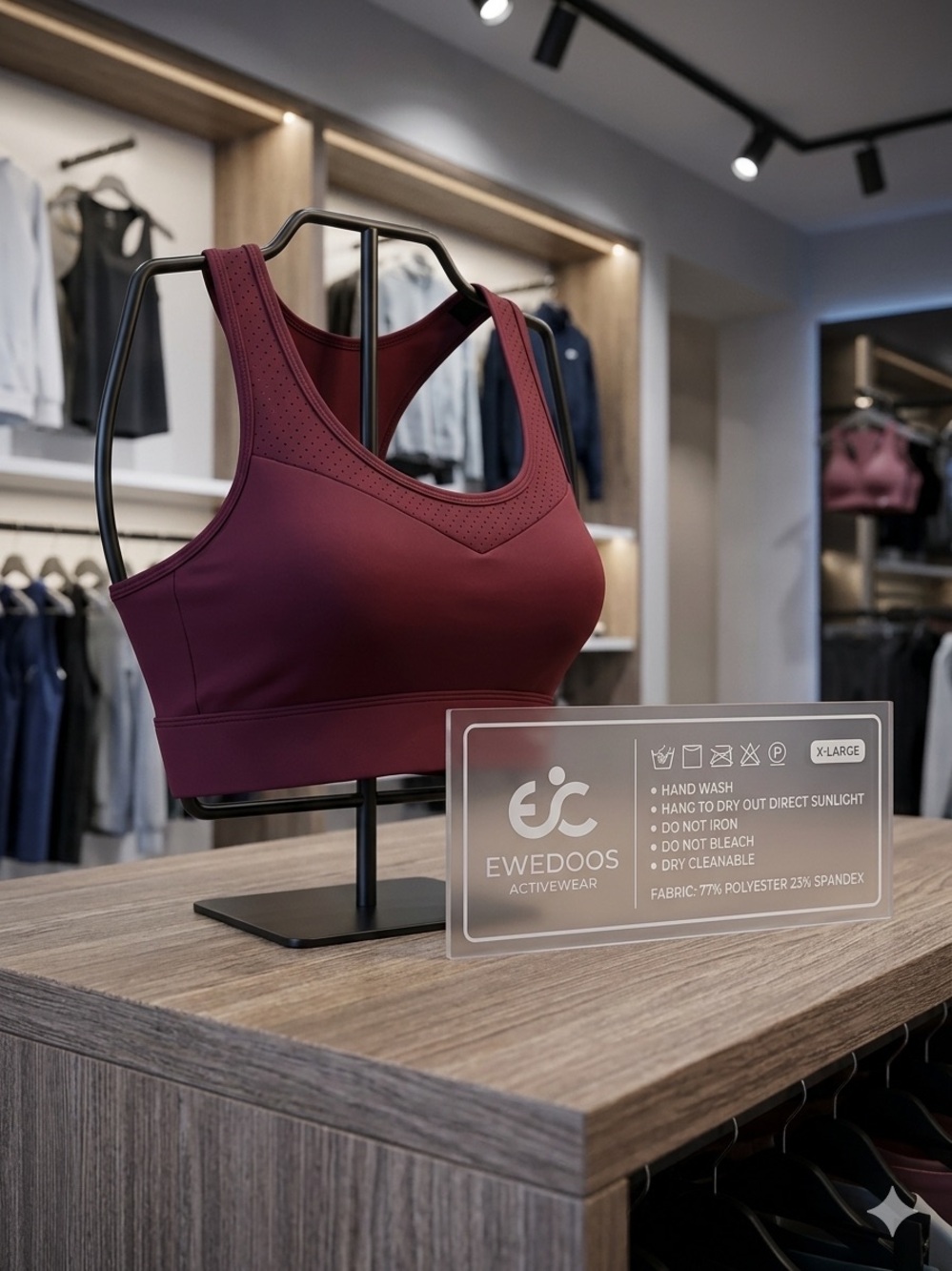 EWEDOOS Women's High-Impact Sports Bra — Deep Wine